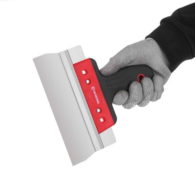 Шпатель из нержавеющей стали 200 мм, проф INTERTOOL KT-2680