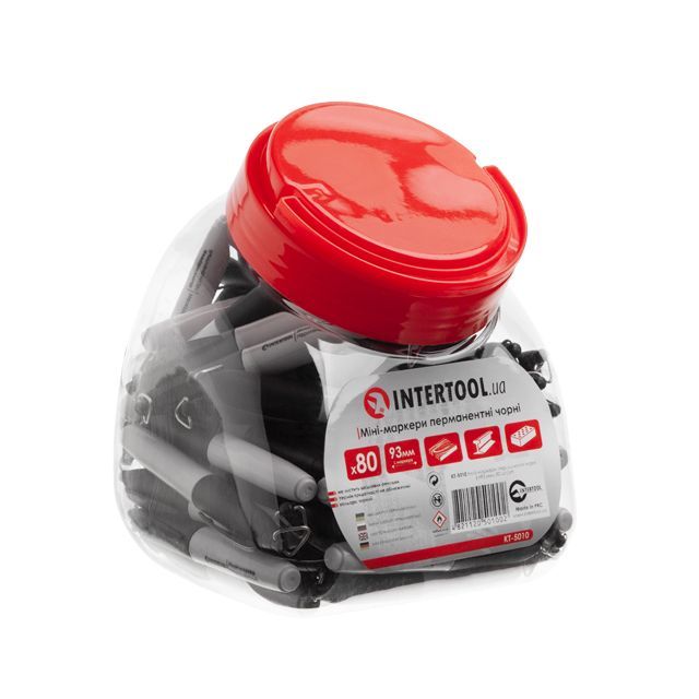 Мини-маркеры перманентные черные, 80 ед. INTERTOOL KT-5010
