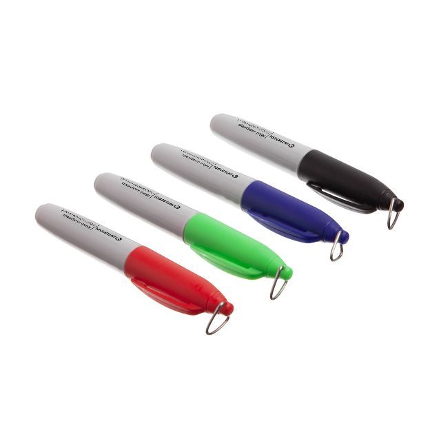 Мини-маркеры перманентные цветные, 80 ед. (черный, синий, зеленый, красный) INTERTOOL KT-5011