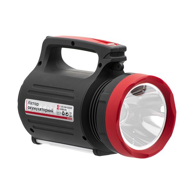 Фонарь аккумуляторный 1 LED 5 W + 22 SMD, выносная солнечная панель, выносные 2 led лампы, кабель для зарядки телефона-планшета INTERTOOL LB-0105