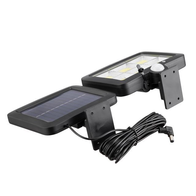 Светильник аккумуляторный настенный 6COB, выносная солнечная панель, датчик движения INTERTOOL LB-0116