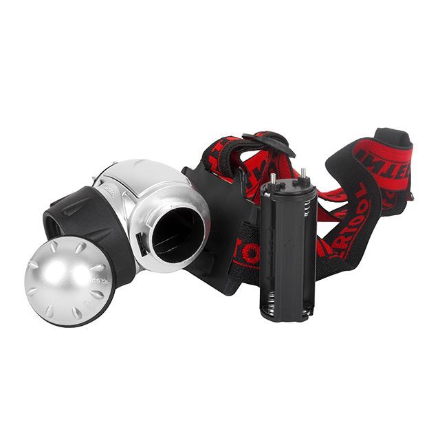 Фонарь налобный светодиодный, четыре режима работы, 19 LED, батарейки 3 ААА INTERTOOL LB-0301