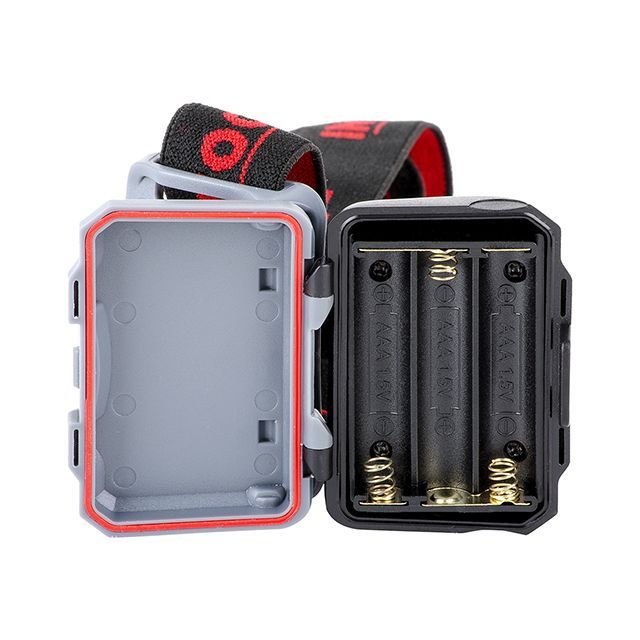 Фонарь налобный светодиодный, пылевлагозащищенный корпус, четыре режима работы, 1 Вт + 2 LED, батарейки 3 ААА INTERTOOL LB-0302