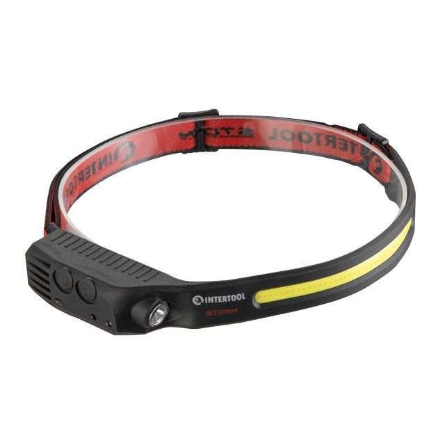 Фонарь налобный аккумуляторный, 9 режимов работы, сенсор, STORM INTERTOOL LB-0315