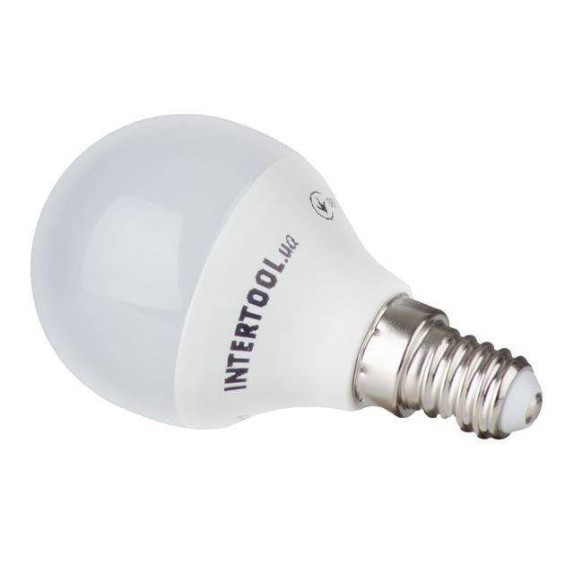 Светодиодная лампа LED 5 Вт, E14, 220 В, гарантия 3 года INTERTOOL LL-0102