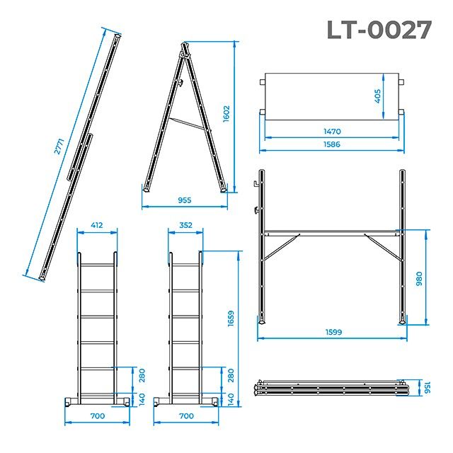 Драбина-поміст (2х6) INTERTOOL LT-0027