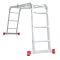Лестница алюминиевая мультифункциональная трансформер 4*3 ступ., 3,70 м INTERTOOL LT-0030
