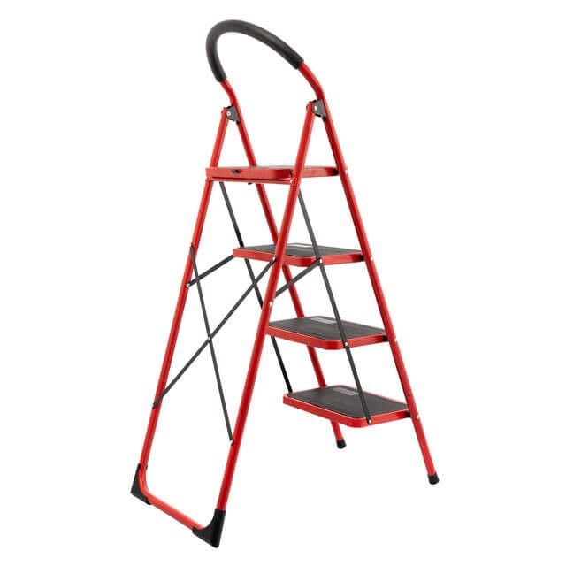 Стремянка 4 ступени 380*260мм высота 1374мм, до верхней ступени 972мм INTERTOOL LT-0038