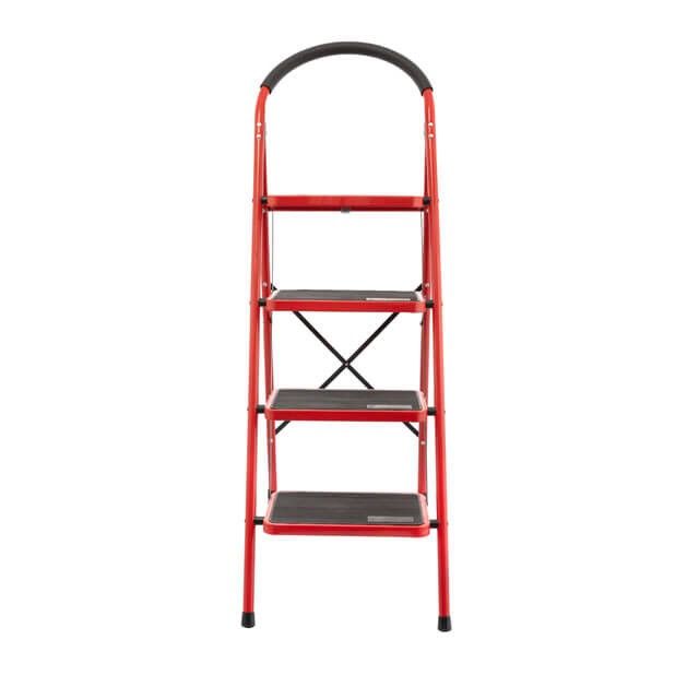 Стремянка 4 ступени 380*260мм высота 1374мм, до верхней ступени 972мм INTERTOOL LT-0038