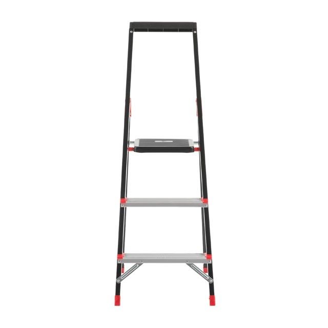 Стремянка 3 ступени, лоток для инвентаря, стальной профиль, высота верхней ступени 630мм, 409х667х1132мм, 150кг INTERTOOL LT-0053