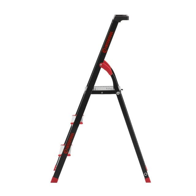 Стремянка 3 ступени, лоток для инвентаря, стальной профиль, высота верхней ступени 630мм, 409х667х1132мм, 150кг INTERTOOL LT-0053