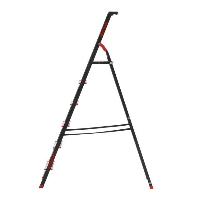 Стремянка 6 ступеней, лоток для инвентаря, стальной профиль, высота верхней ступени 1280 мм, 481*1138*1787 мм, 150 кг INTERTOOL LT-0056