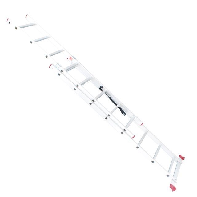 Лестница алюминиевая, 2-х секционная универсальная раскладная, 2*8 ступ., 3,69 м INTERTOOL LT-0208