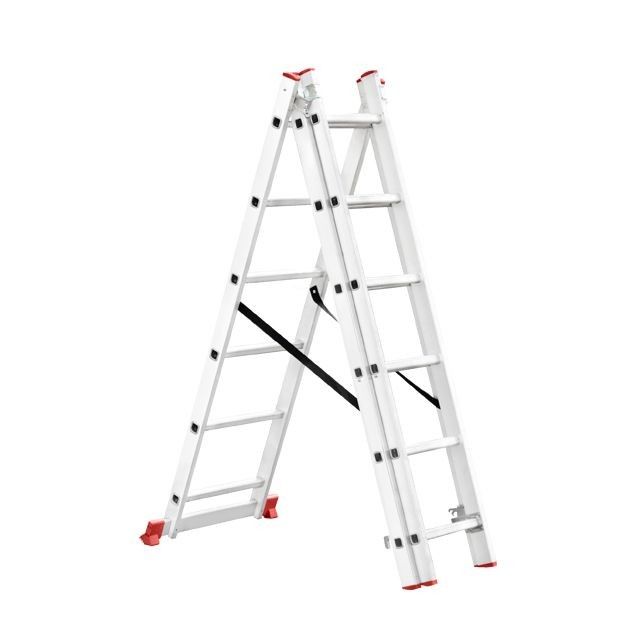 Лестница алюминиевая 3-х секционная универсальная раскладная, 3*6 ступ., 3,4 м INTERTOOL LT-0306