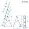 Лестница алюминиевая, 3-х секционная универсальная раскладная, 3*8 ступ., 5.09 м INTERTOOL LT-0308