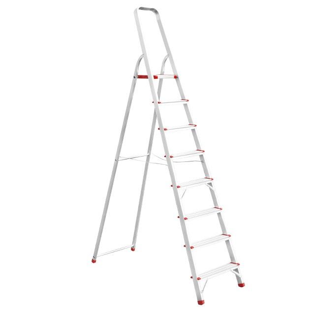 Стремянка алюминиевая 8 ступеней, высота до платформы 1720 мм INTERTOOL LT-1008