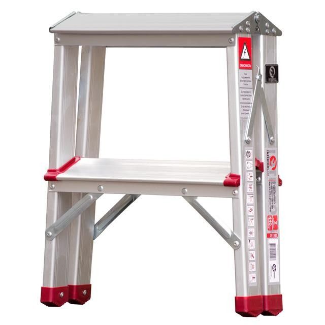 Стремянка алюминиевая двусторонняя 2 ступени, высота 440 мм INTERTOOL LT-1102