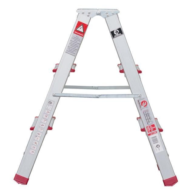Стремянка алюминиевая двусторонняя 3 ступени, высота 668 мм INTERTOOL LT-1103