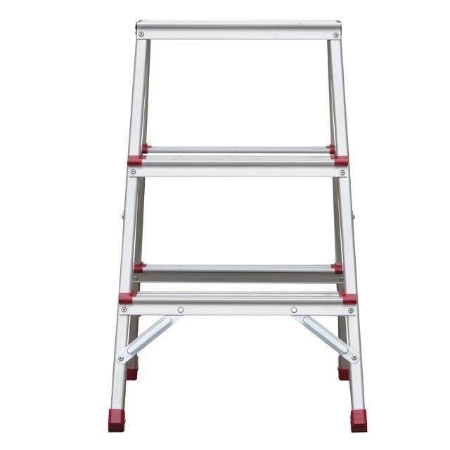 Стремянка алюминиевая двусторонняя 3 ступени, высота 668 мм INTERTOOL LT-1103