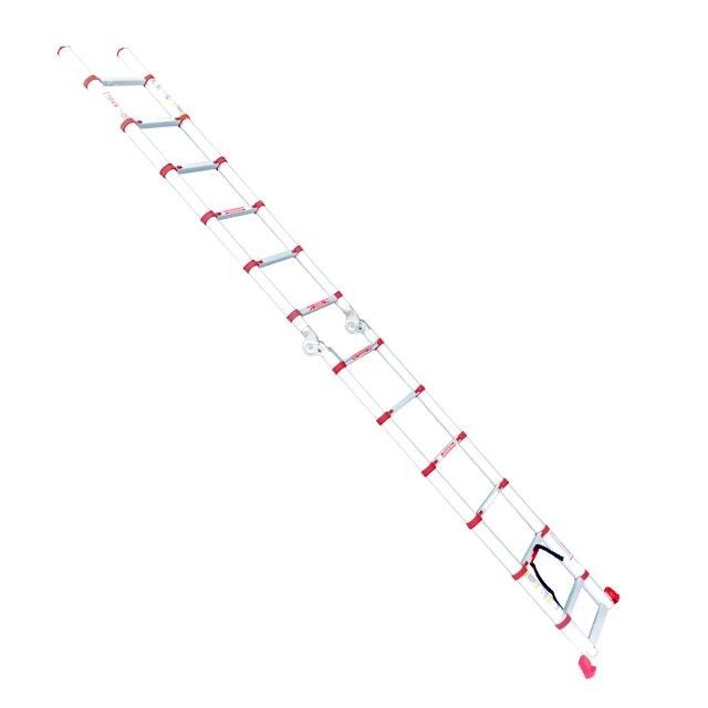 Лестница алюминиевая телескопическая раскладная универсальная, 12 ступ., 3,78 м INTERTOOL LT-3039