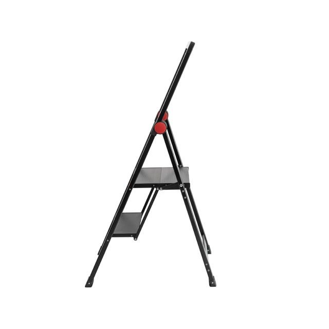 Стремянка алюминиевая "Black Slim", 2 ступени, высота верхней ступени 456 мм, 150 кг STORM INTERTOOL LT-5002