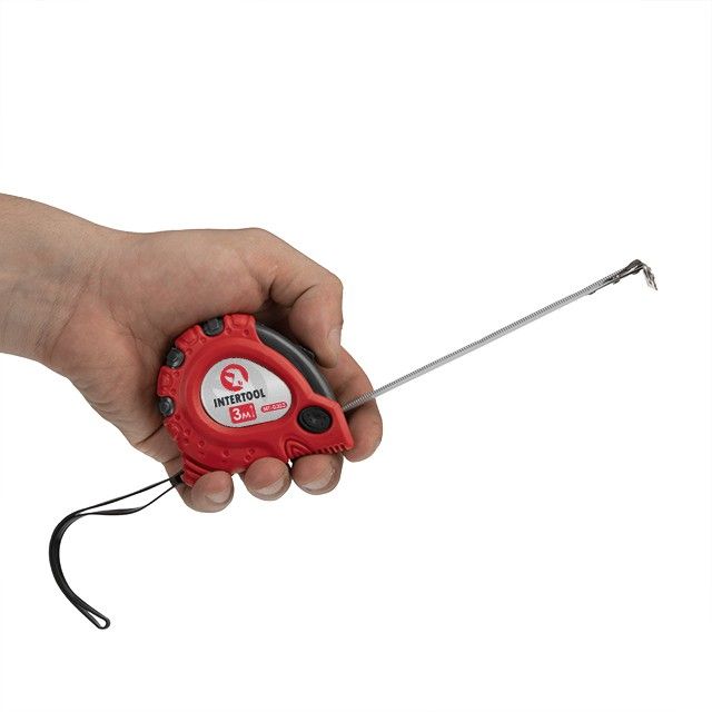 Рулетка с металлическим полотном 3 м "Супер Магнит", blister INTERTOOL MT-0303