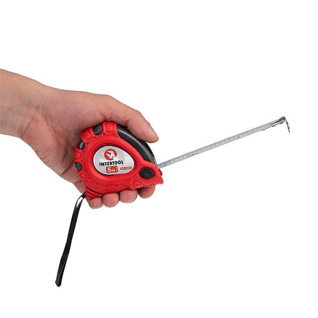 Рулетка с металлическим полотном 5 м "Супер Магнит", blister INTERTOOL MT-0305