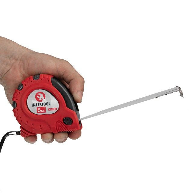 Рулетка с металлическим полотном 5 м "Супер Магнит", blister INTERTOOL MT-0306