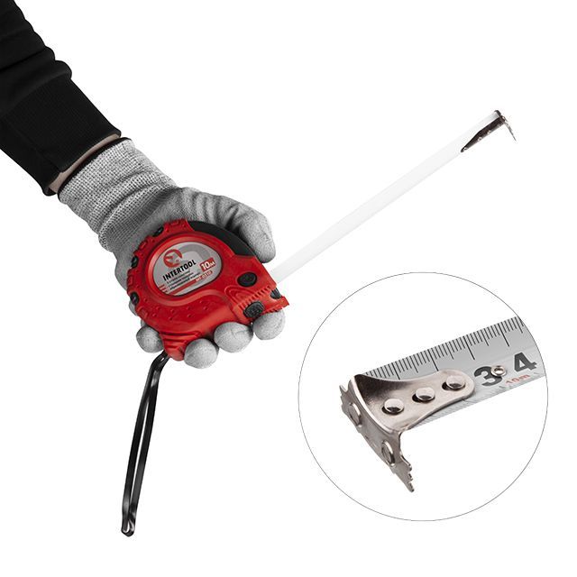 Рулетка с металлическим полотном 10 м "Супер Магнит", blister INTERTOOL MT-0310