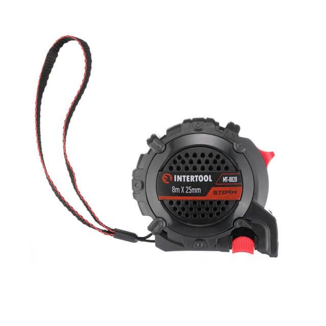 Рулетка STORM с металлическим полотном 8 м, покрытым нейлоном и магнитами на зацепе INTERTOOL MT-0828