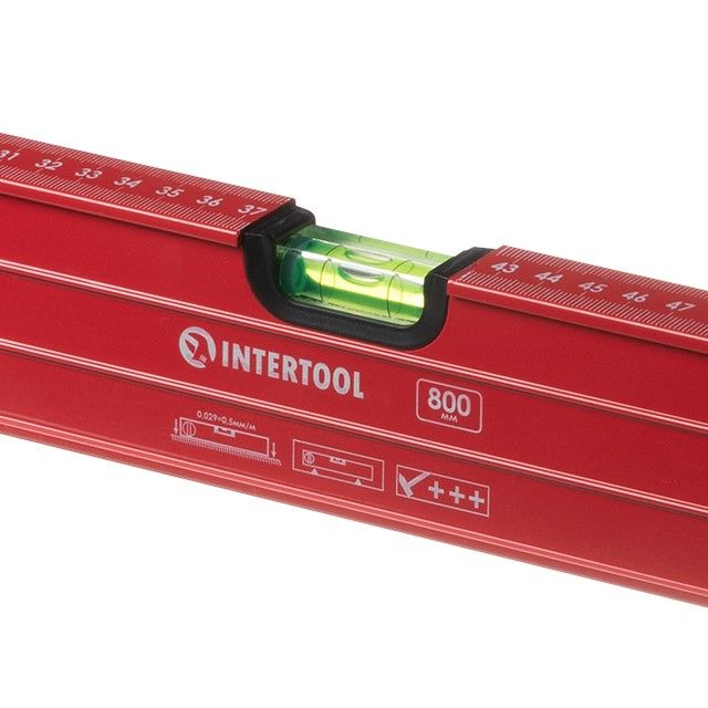 Уровень с поворотной капсулой 800 мм, 3 глазка INTERTOOL MT-1268