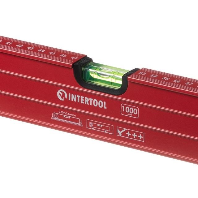 Уровень с поворотной капсулой 1000 мм, 3 глазка INTERTOOL MT-1270