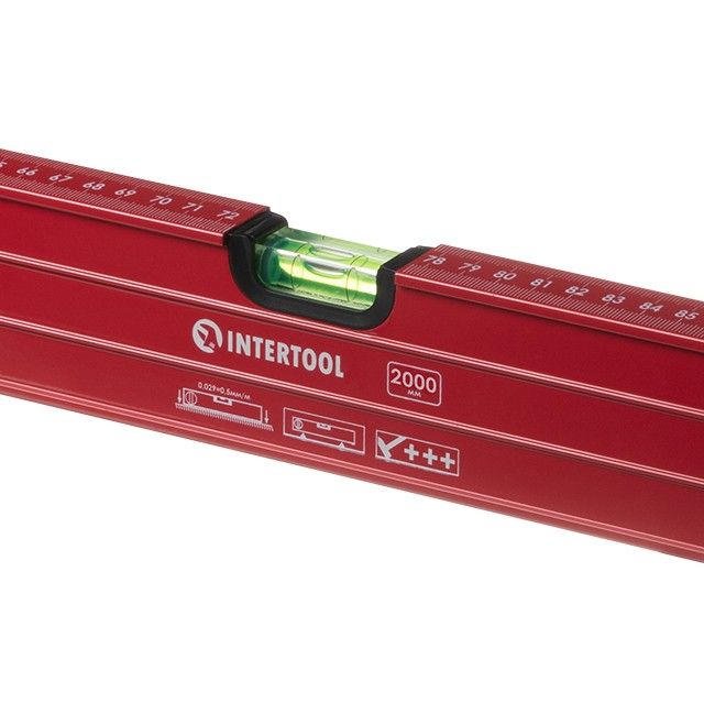 Уровень с поворотной капсулой 2000мм. 3 глазка INTERTOOL MT-1280
