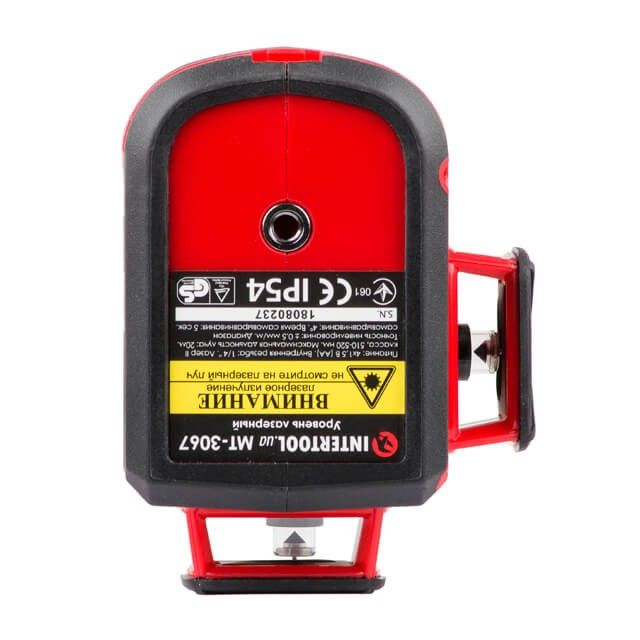 Уровень лазерный 360 град, 3 лазерные головки, зеленый лазер INTERTOOL MT-3067