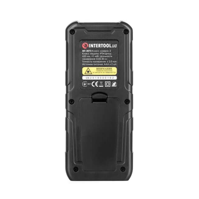 Дальномер лазерный 30м, откидная ножка INTERTOOL MT-3073