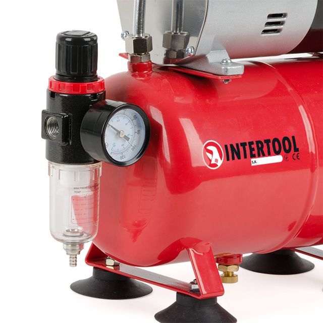 Компрессор безмасляный 3 л, 0.3 кВт, 220 В, 3.2 атм, 45 л/мин INTERTOOL PT-0001