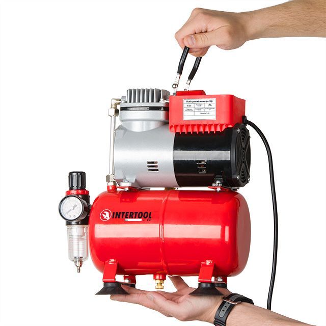 Компрессор безмасляный 3 л, 0.3 кВт, 220 В, 3.2 атм, 45 л/мин INTERTOOL PT-0001