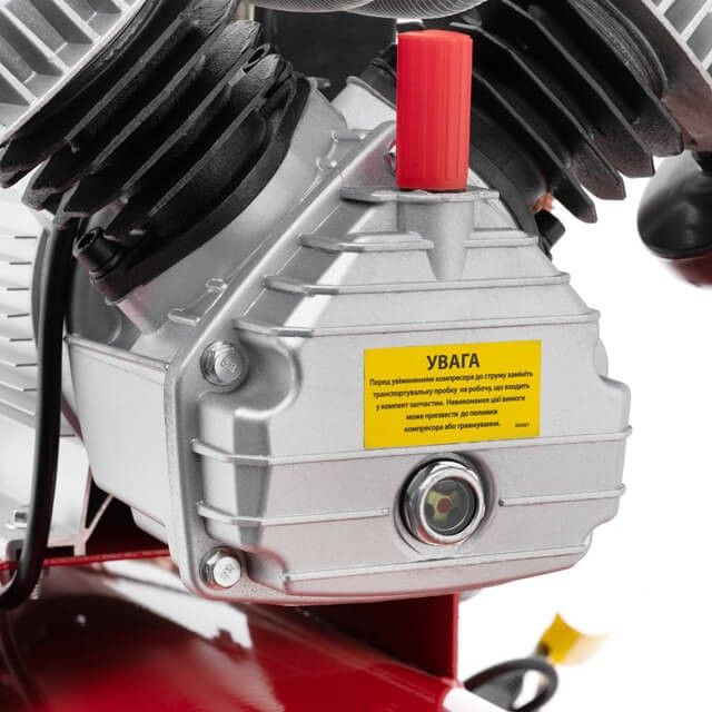 Компрессор 100 л, 3 кВт, 220 В, 10 атм, 420 л/хв., 2 циліндри INTERTOOL PT-0008