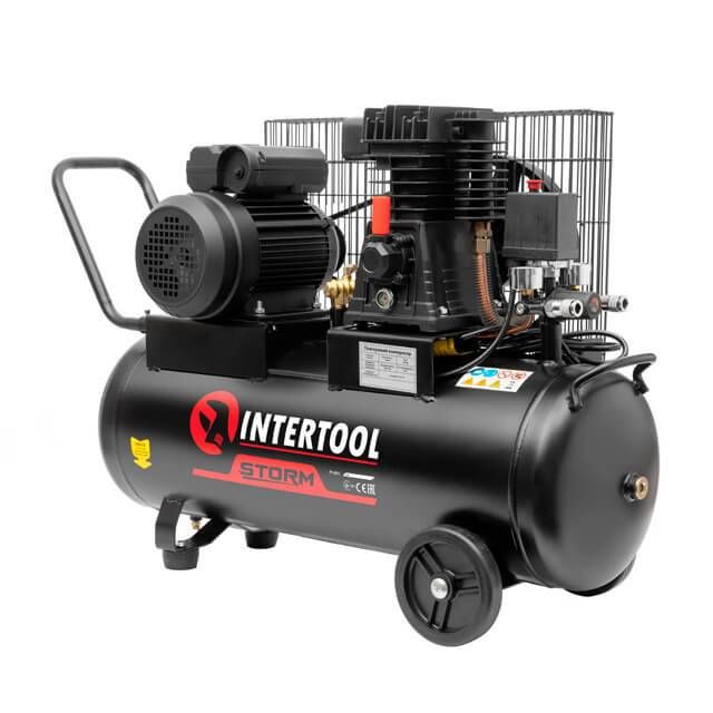 Компрессор 50 л, 1.8 кВт, 220 В, 10 атм, 250 л/мин INTERTOOL PT-0011