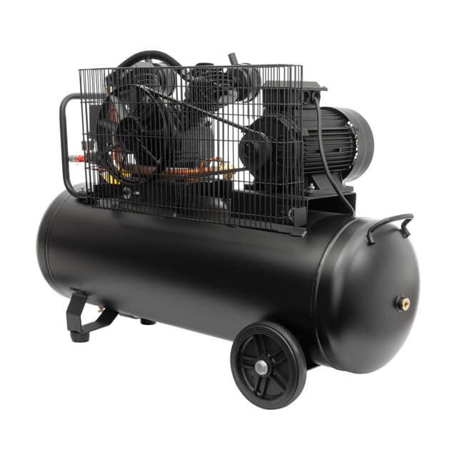 Компрессор 100 л, 3 кВт, 380 В, 10 атм, 500 л/мин, 2 цилиндра INTERTOOL PT-0013