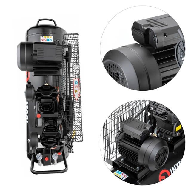 Компрессор 100 л, 3 кВт, 220 В, 10 атм, 500 л/хв., 2 циліндри, STORM INTERTOOL PT-0014