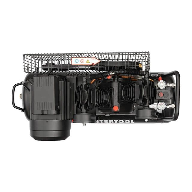 Компрессор STORM, 50 л, 3 кВт, 220 В, 10 атм, 500 л/мин, 2 цилиндра INTERTOOL PT-0016