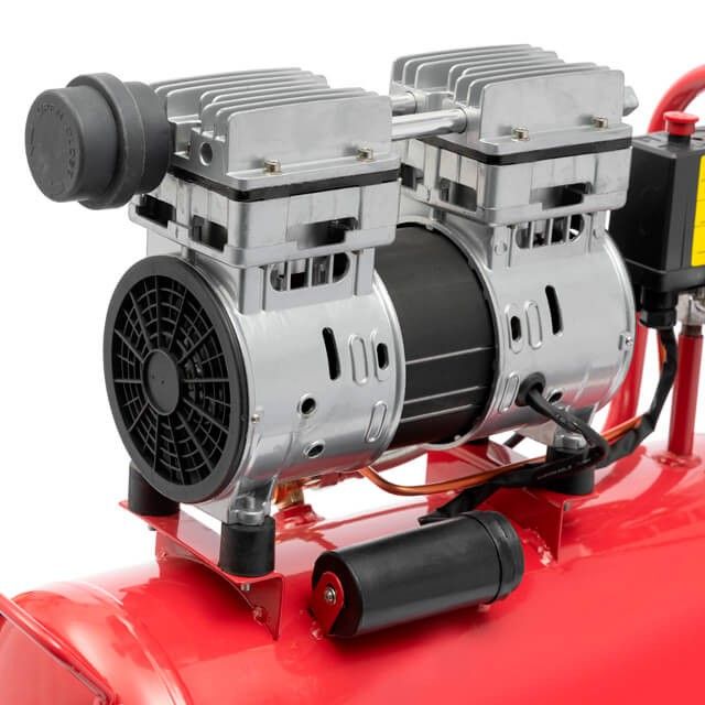 Компрессор 24 л, 0.75 кВт, 220 В, 8 атм, 145 л/мин, 1400 об/мин, малошумный, безмасляный, 2 цилиндра INTERTOOL PT-0022