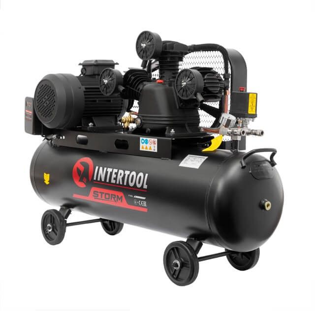 Компрессор 100 л, 4 кВт, 380 В, 10 атм, 600 л/мин. 3 цилиндра STORM INTERTOOL PT-0036