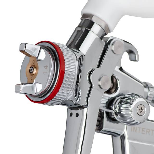 Краскопульт пневматический HVLP II профессиональный, форсунка 1,4 мм, верхний пластиковый бачок 600 мл,  2 бар INTERTOOL PT-0100