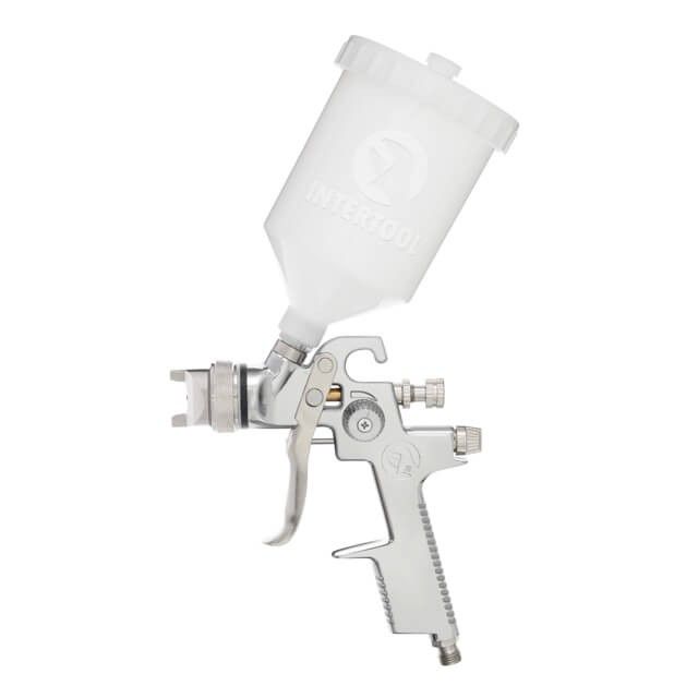 Краскопульт пневматический HVLP, форсунка 1,4 мм, верхний пластиковый бачок 600 мл, 3 бар INTERTOOL PT-0103