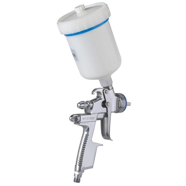 Краскопульт пневматический HVLP II Digital профессиональный, форсунка 1.3 мм, верхний пластиковый бачок 600 мл, 2 бар INTERTOOL PT-0105D