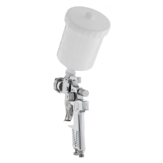 Краскопульт пневматический HVLP, форсунка 1,3 мм, верхний пластиковый бачок 600 мл, 3 бар INTERTOOL PT-0106