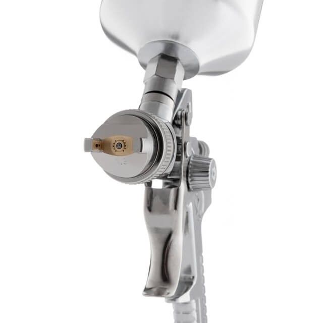 Краскопульт пневматический HVLP, форсунка 1.3мм, верхний металлический бачок 1000мл, 3бар. INTERTOOL PT-0107