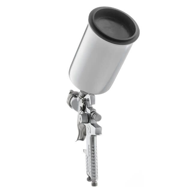 Краскопульт пневматический HVLP, форсунка 1.3мм, верхний металлический бачок 1000мл, 3бар. INTERTOOL PT-0107